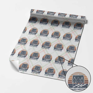 Funny Snowboarding Board Meeting Wrapping Paper Roll Retro Chairlift Snowboarders Powder Junkies TS02 Christmas Plaid Print Your Wear