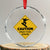 Funny Snowboarding Crystal Glass Ornament Caution Pray For Snow Snowboard - Print Your Wear