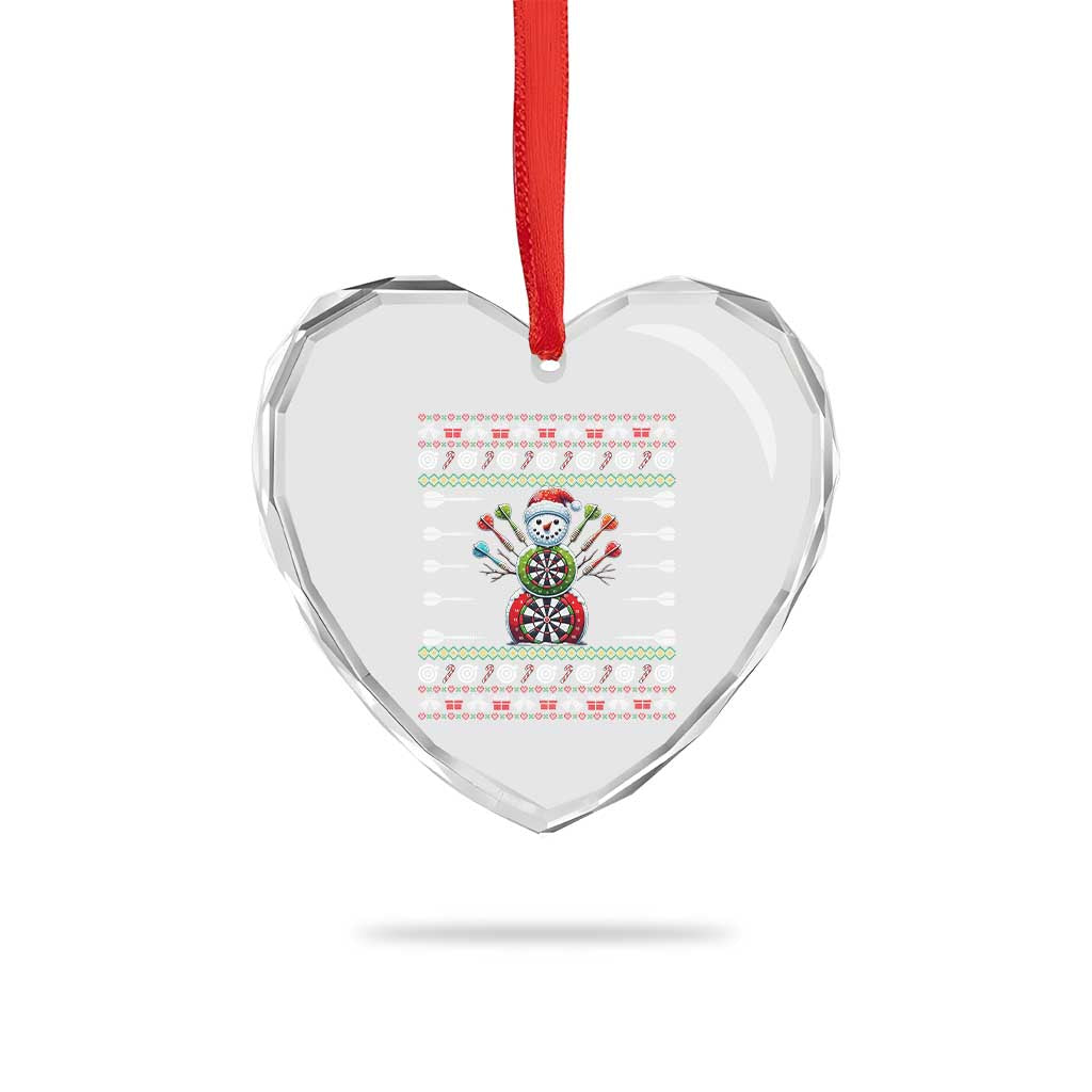 Funny Snowman Dartboard Heart Crystal Glass Ornament Dartist Ugly Christmas Gift TS12 Print Your Wear