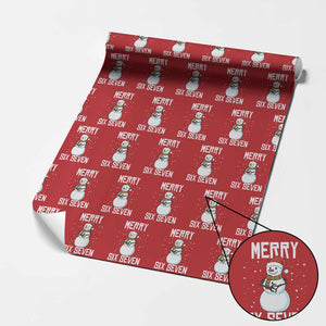 Funny Snowman Merry Six Seven Meme Wrapping Paper Roll Christmas Trending 67 Gift TS12 Red Print Your Wear