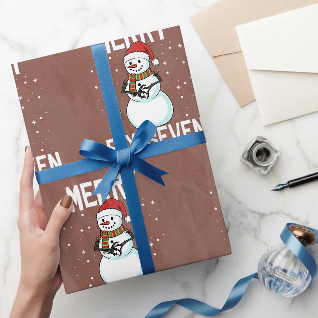 Funny Snowman Merry Six Seven Meme Wrapping Paper Roll Christmas Trending 67 Gift TS12 Mocha Print Your Wear