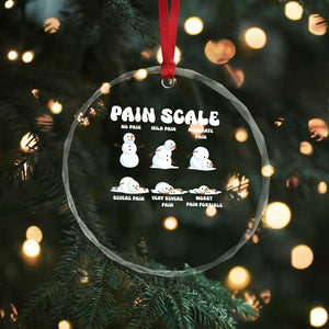 Funny Snowman Pain Scale Christmas Crystal Glass Ornament Melting Snowman Holiday Humor TS02 Print Your Wear