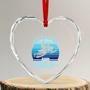 Funny Snowmobile Heart Crystal Glass Ornament Fueled By Snow And Braaap Winter Sports TS11 Transparent Glass 3'' Heart Print Your Wear
