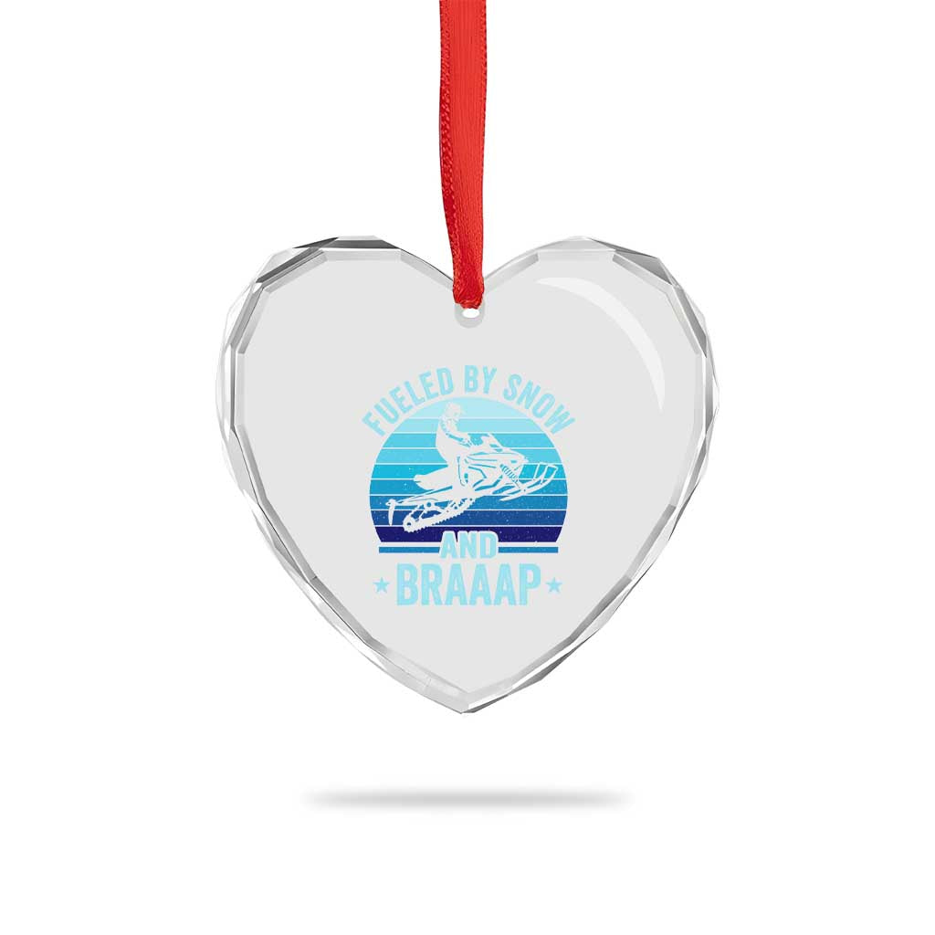 Funny Snowmobile Heart Crystal Glass Ornament Fueled By Snow And Braaap Winter Sports TS11 Print Your Wear