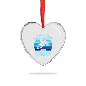 Funny Snowmobile Heart Crystal Glass Ornament Fueled By Snow And Braaap Winter Sports TS11 Print Your Wear