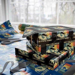 Funny Snowmobile Wrapping Paper Roll Don't Follow Me I Do Stupid Things Winter Sport TS11 Black Print Your Wear