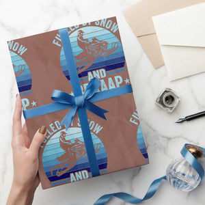 Funny Snowmobile Wrapping Paper Roll Fueled By Snow And Braaap Winter Sports TS11 Mocha Print Your Wear