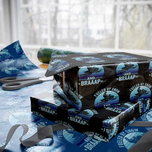Funny Snowmobile Wrapping Paper Roll Fueled By Snow And Braaap Winter Sports TS11 Black Print Your Wear