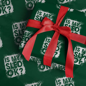 Funny Snowmobile Wrapping Paper Roll Is My Sled Ok Winter Sport Snowmobile Track TS11 Green Print Your Wear
