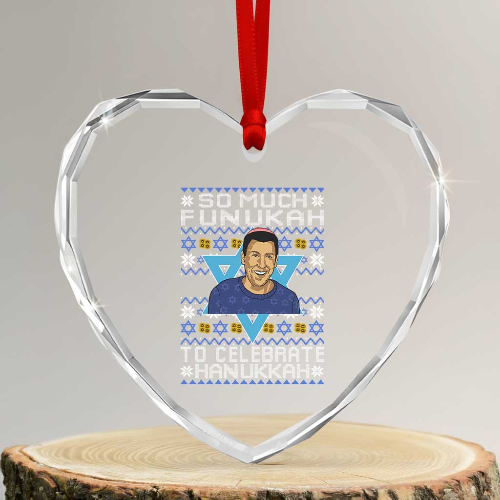 Funny So Much Funukah To Celebrate Hanukkah Sandler Heart Crystal Glass Ornament TS11 Transparent Glass 3'' Heart Print Your Wear