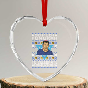 Funny So Much Funukah To Celebrate Hanukkah Sandler Heart Crystal Glass Ornament TS11 Transparent Glass 3'' Heart Print Your Wear