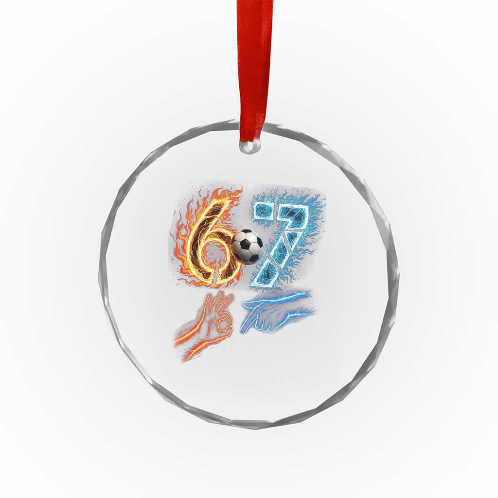Funny Soccer Lover Crystal Glass Ornament Six Seven Meme Trending Gift TS12 Print Your Wear