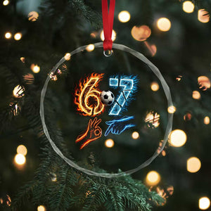 Funny Soccer Lover Crystal Glass Ornament Six Seven Meme Trending Gift TS12 Print Your Wear