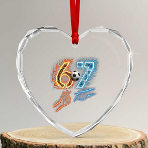 Funny Soccer Lover Heart Crystal Glass Ornament Six Seven Meme Trending Gift TS12 Transparent Glass 3'' Heart Print Your Wear