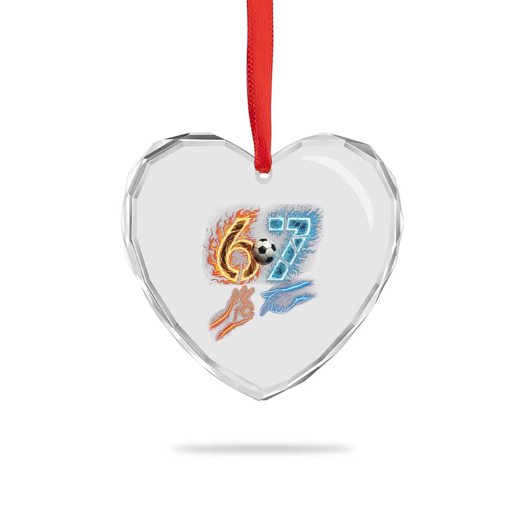 Funny Soccer Lover Heart Crystal Glass Ornament Six Seven Meme Trending Gift TS12 Print Your Wear
