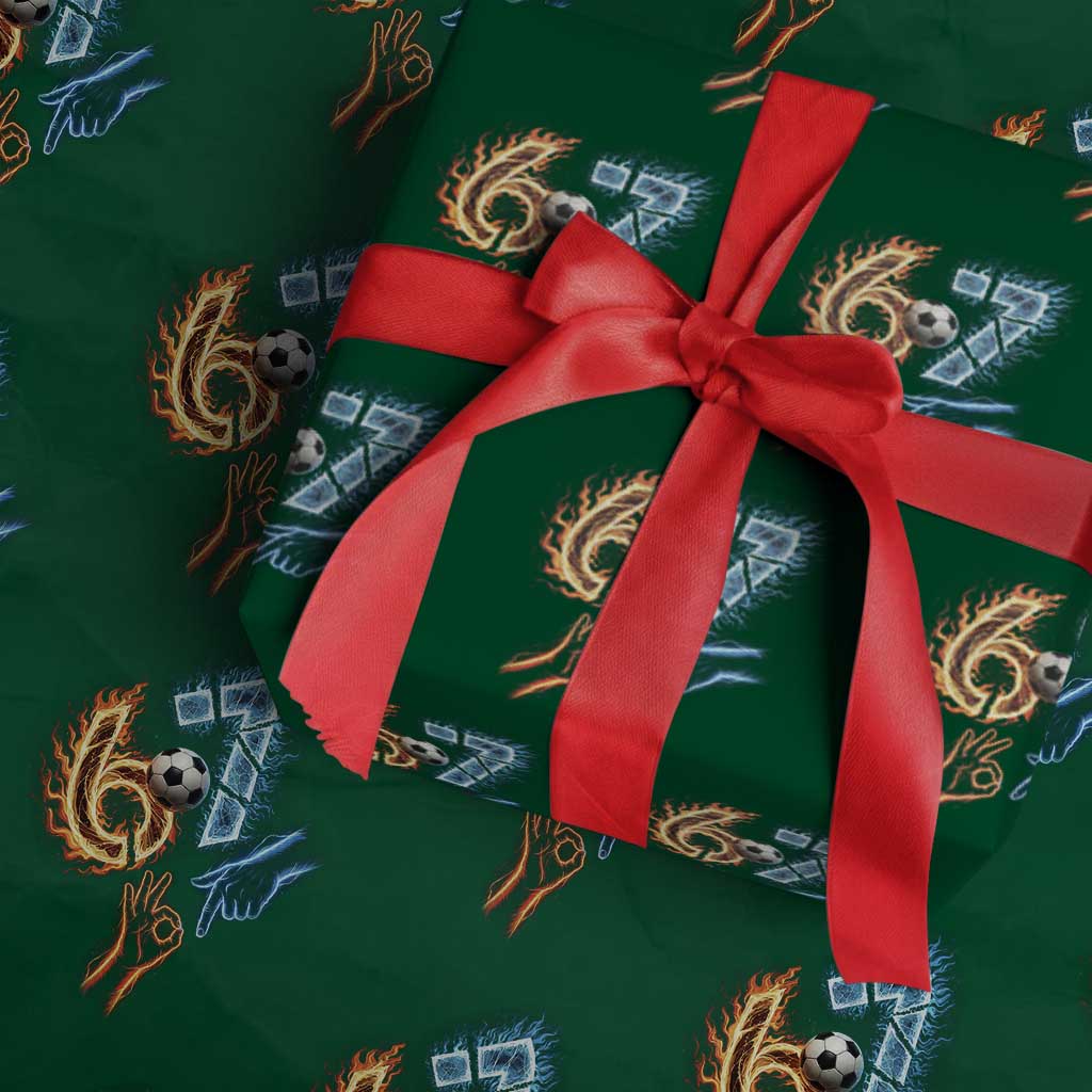 Funny Soccer Lover Wrapping Paper Roll Six Seven Meme Trending Gift TS12 Green Print Your Wear