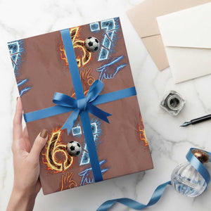 Funny Soccer Lover Wrapping Paper Roll Six Seven Meme Trending Gift TS12 Mocha Print Your Wear