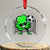 Funny Soccer Shamrock Crystal Glass Ornament Dabbing Player St. Patrick's Day TS02 Transparent Glass 3'' Circle Print Your Wear