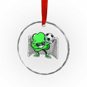 Funny Soccer Shamrock Crystal Glass Ornament Dabbing Player St. Patrick's Day TS02 Print Your Wear