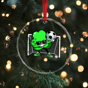 Funny Soccer Shamrock Crystal Glass Ornament Dabbing Player St. Patrick's Day TS02 Print Your Wear
