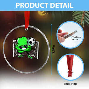 Funny Soccer Shamrock Crystal Glass Ornament Dabbing Player St. Patrick's Day TS02 Print Your Wear