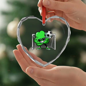 Funny Soccer Shamrock Heart Crystal Glass Ornament Dabbing Player St. Patrick's Day TS02 Print Your Wear