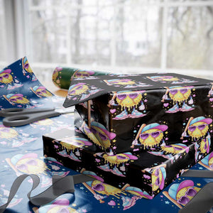 Funny Softball Drip Wrapping Paper Roll Ice Cream Sprinkles Softball Girls Kid TS10 Black Print Your Wear