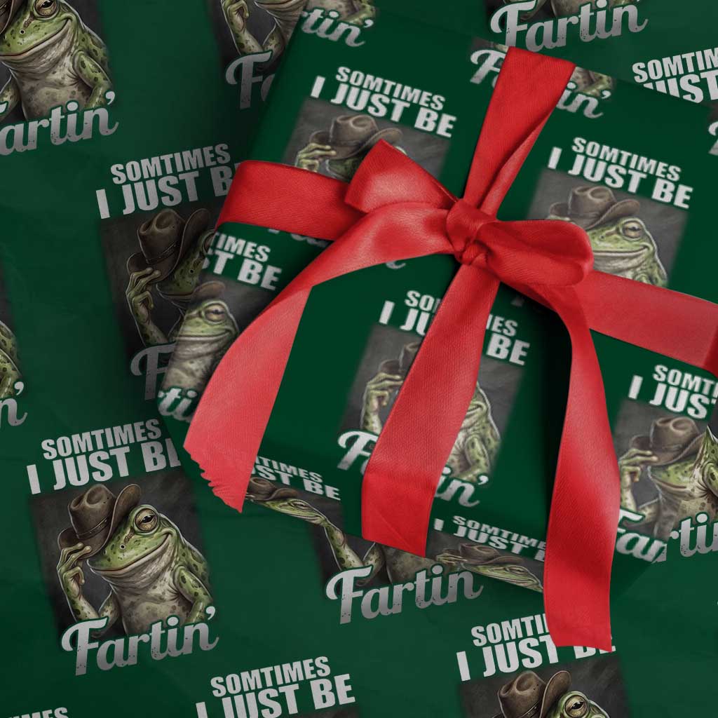 Funny Sometimes I Just Be Fartin Cowboy Frog Wrapping Paper Roll TS11 Green Print Your Wear