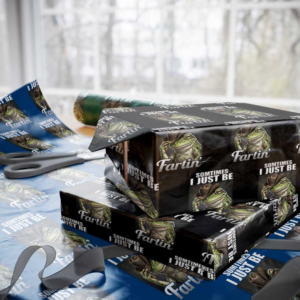 Funny Sometimes I Just Be Fartin Cowboy Frog Wrapping Paper Roll TS11 Black Print Your Wear