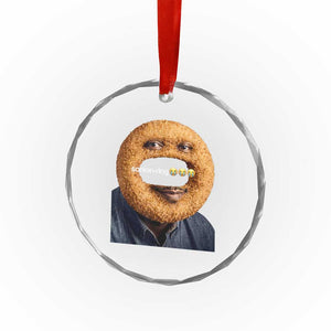 Funny Sonion Ring Cursed Meme Graphic Crystal Glass Ornament Surreal Deep Fried Onion Ring Joke