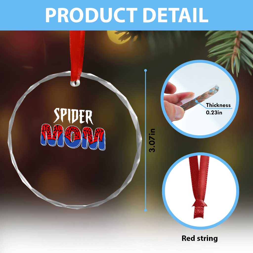 Funny Spider Mom Crystal Glass Ornament Son Birthday Party TS02 Print Your Wear