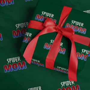 Funny Spider Mom Wrapping Paper Roll Son Birthday Party TS02 Green Print Your Wear
