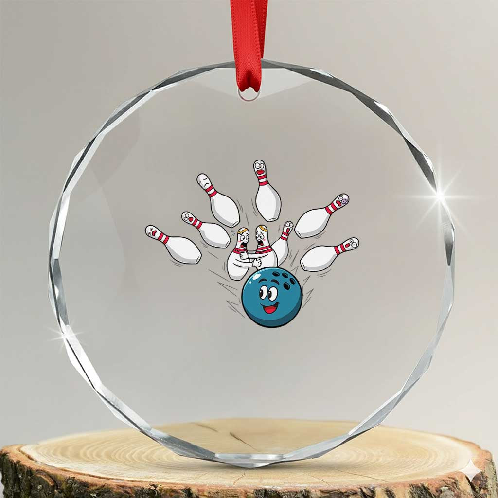 Funny Sport Bowler Gift Crystal Glass Ornament Bowling Ball Chasing Pins TS12 Transparent Glass 3'' Circle Print Your Wear