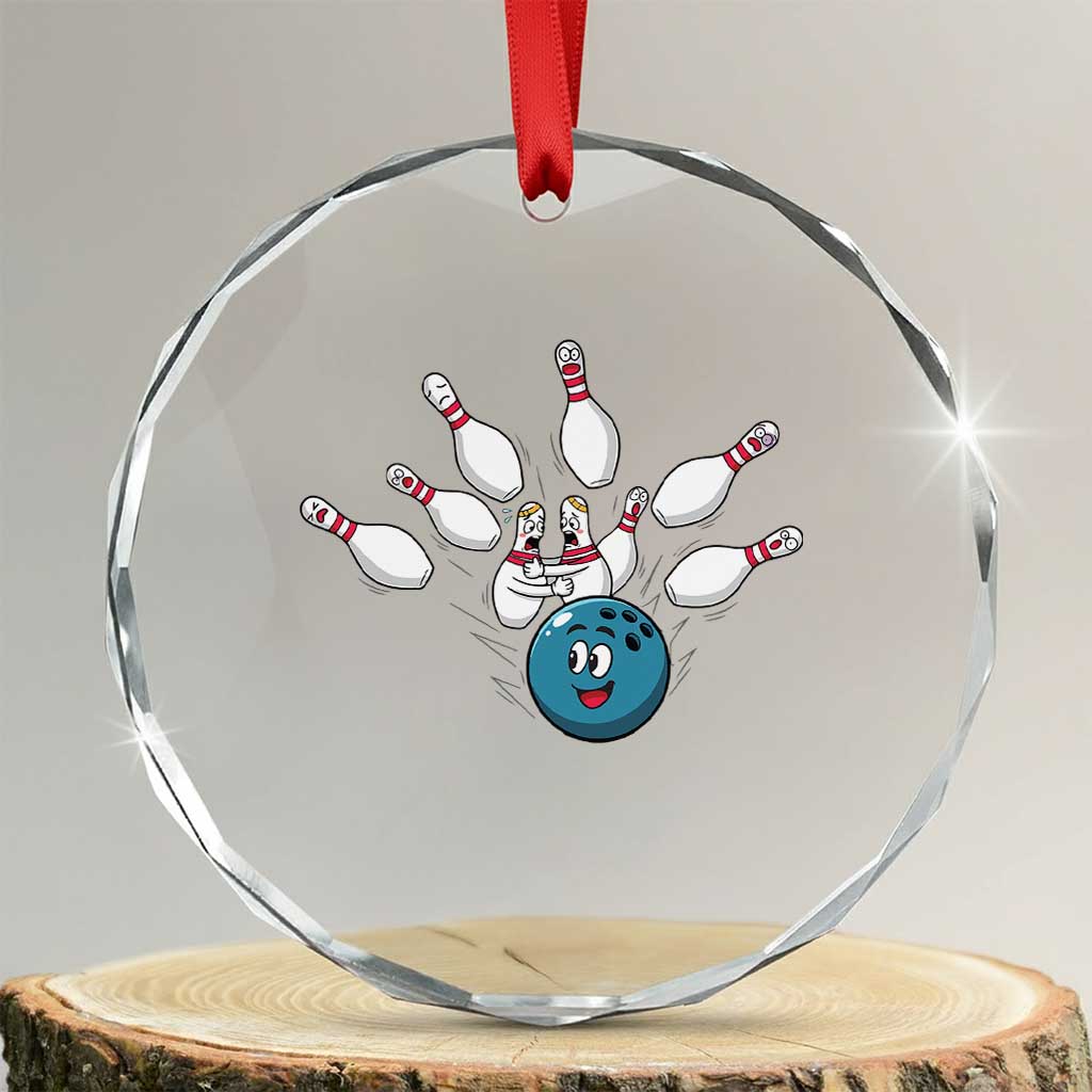 Funny Sport Bowler Gift Crystal Glass Ornament Bowling Ball Chasing Pins TS12 Transparent Glass 3'' Circle Print Your Wear