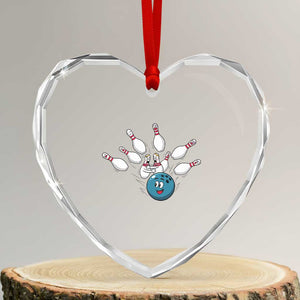 Funny Sport Bowler Gift Heart Crystal Glass Ornament Bowling Ball Chasing Pins TS12 Transparent Glass 3'' Heart Print Your Wear