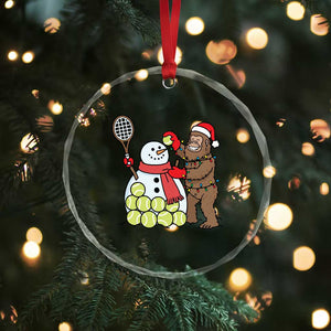 Funny Squatch Christmas Tennis Gift Crystal Glass Ornament Bigfoot Player Enthusiast TS12 Print Your Wear