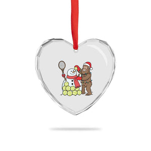 Funny Squatch Christmas Tennis Gift Heart Crystal Glass Ornament Bigfoot Player Enthusiast TS12 Print Your Wear