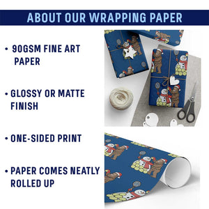 Funny Squatch Christmas Tennis Gift Wrapping Paper Roll Bigfoot Player Enthusiast TS12 Print Your Wear