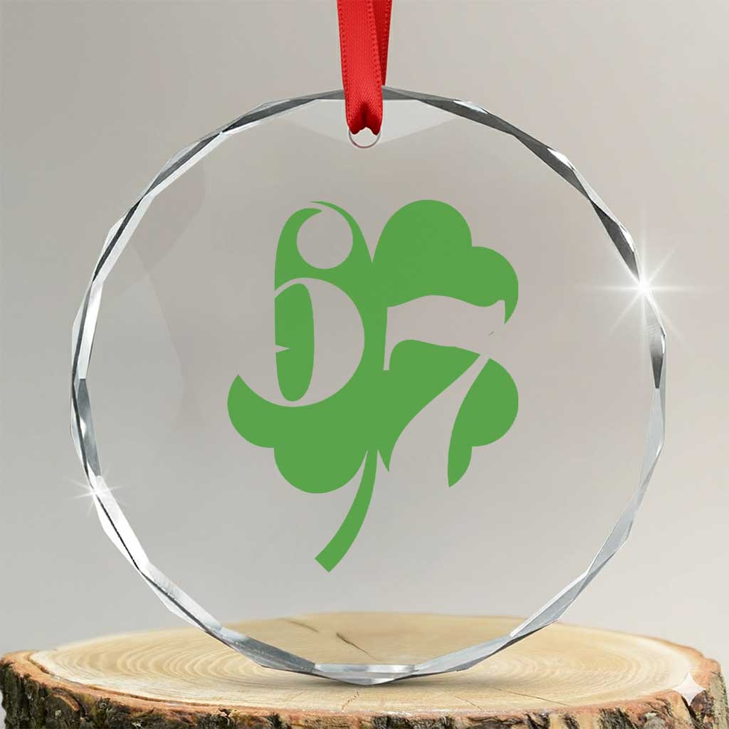 Funny St Patricks Day 67 Six Seven Meme Shamrock Crystal Glass Ornament TS11 Transparent Glass 3'' Circle Print Your Wear