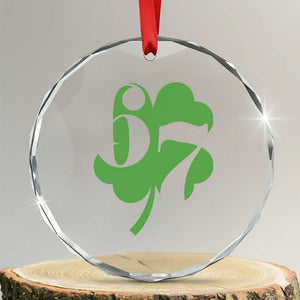 Funny St Patricks Day 67 Six Seven Meme Shamrock Crystal Glass Ornament TS11 Transparent Glass 3'' Circle Print Your Wear