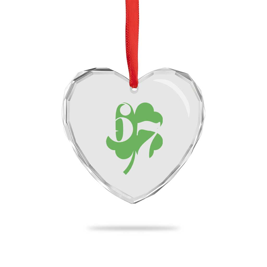 Funny St Patricks Day 67 Six Seven Meme Shamrock Heart Crystal Glass Ornament TS11 Print Your Wear
