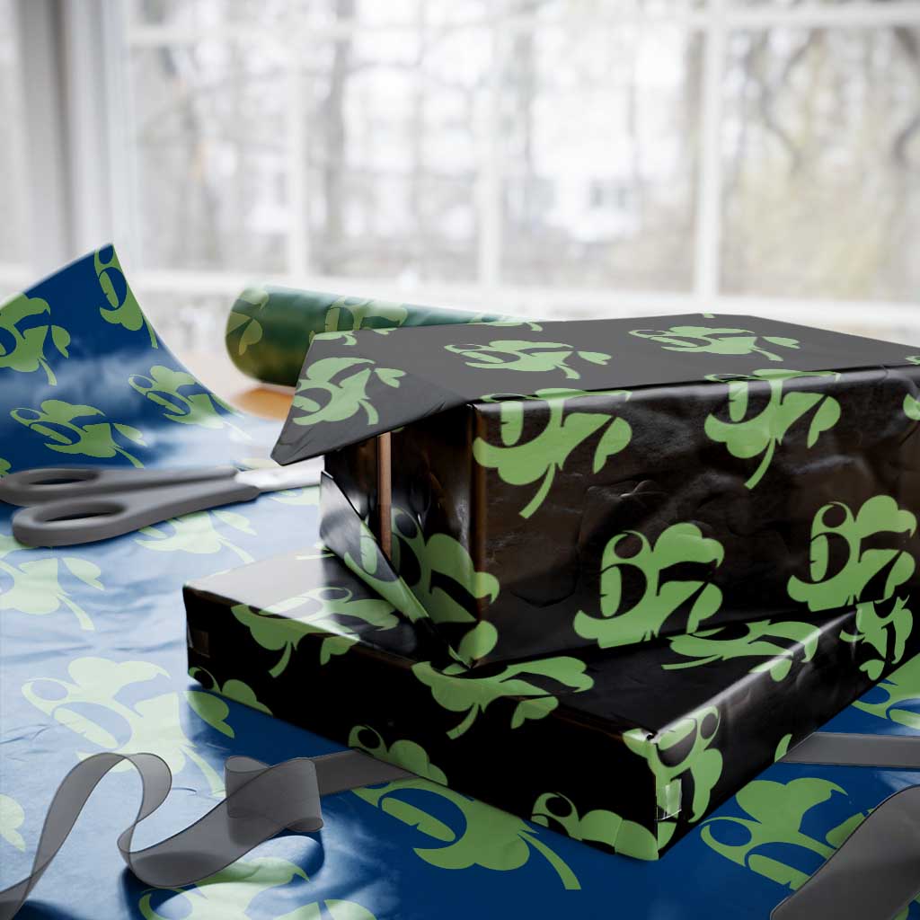 Funny St Patricks Day 67 Six Seven Meme Shamrock Wrapping Paper Roll TS11 Black Print Your Wear