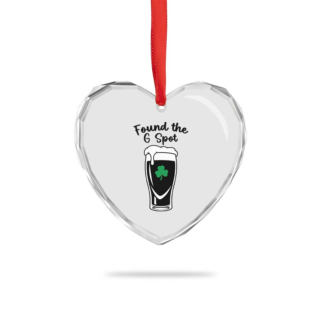 Funny St Patrick’s Day Beer Heart Crystal Glass Ornament Found The G Spot TS14 Print Your Wear