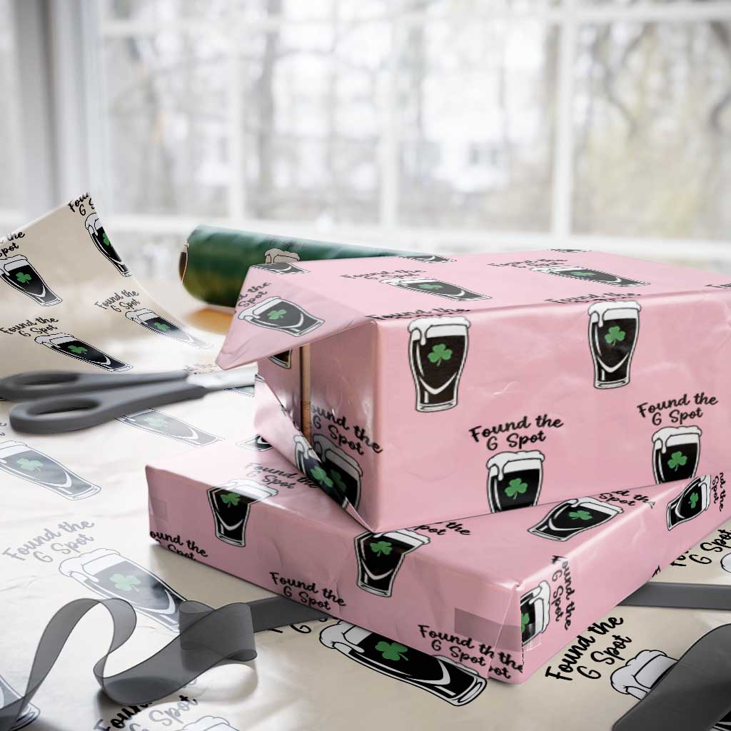 Funny St Patrick’s Day Beer Wrapping Paper Roll Found The G Spot TS14 Light Pink Print Your Wear