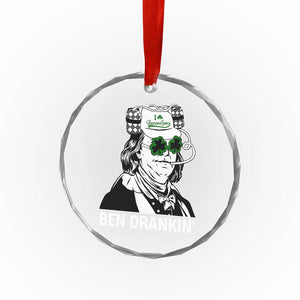 Funny St Patrick's Day Ben Dranking Crystal Glass Ornament Benjamin Franklin Retro Saint Paddy's Day TS02 Print Your Wear