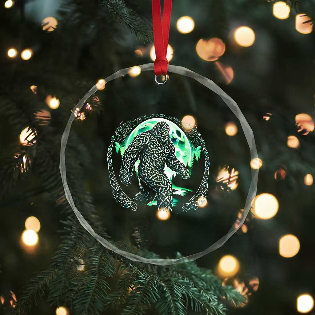 Funny St Patricks Day Bigfoot Celtic Knot Irish Sasquatch Crystal Glass Ornament TS11 Print Your Wear