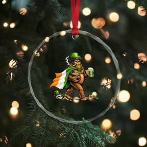 Funny St Patricks Day Bigfoot Crystal Glass Ornament Mythical Party Gift TS12 Print Your Wear