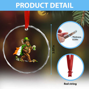 Funny St Patricks Day Bigfoot Crystal Glass Ornament Mythical Party Gift TS12 Print Your Wear