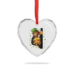 Funny St Patricks Day Bigfoot Heart Crystal Glass Ornament Irish Revelry Gift TS12 Print Your Wear