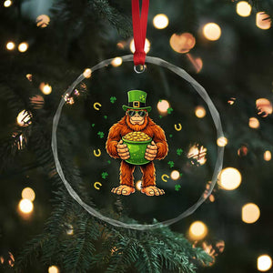 Funny St Patricks Day Bigfoot Lucky Pot Gold Sunglasses Sasquatch Crystal Glass Ornament TS11 Print Your Wear
